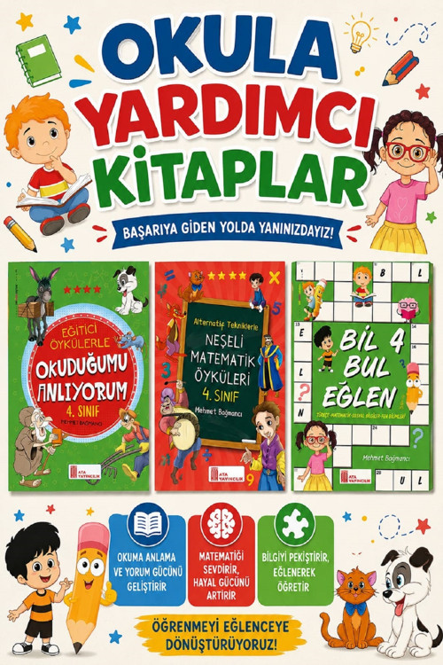 Ata 4.Sınıf Bil Bul Eğlen+Okuduğumu Anlıyorum+Neşeli Matematik Öyküleri