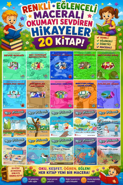 4.Sınıf Renkli Eğlenceli Maceralı Okumayı Sevdiren Hikayeler 2 (20 Kitap)