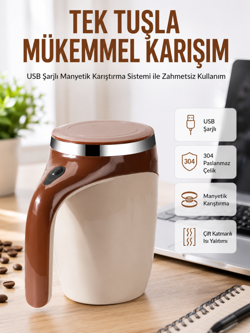 uygun USB Şarjlı Elektrikli Karıştırıcı Kupa – Sıcak & Soğuk İçecekler için popüler