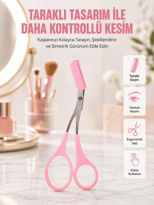 uygun Mini Taraklı Kaş Düzeltici – Hassas Şekillendirme ve Taşınabilir Tasarım popüler