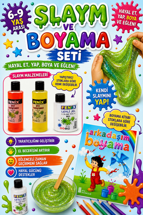 6-9 Yaş Slaym Ve İnce Boyama Seti