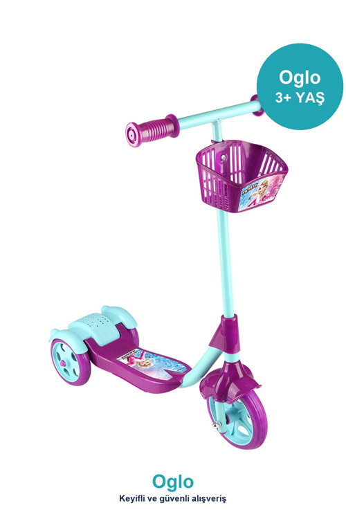Çocuk Scooter 3 Tekerlekli Frenli Sepetli — Dengeli İlk Scooter, Ayarlanabilir Gidon 3+ Yaş