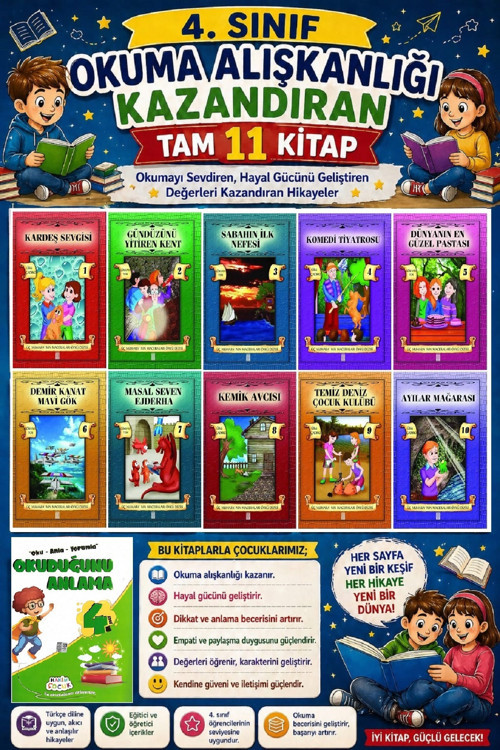 4. Sınıf Okuma Alışkanlığı Kazandıran Okumayı Sevdiren Tam 11 Kitap -7