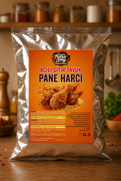 Acılı Çıtır Tavuk Pane Harcı 3000 gr Acılı Kaplama Harcı