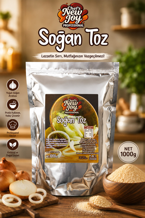 Soğan Toz 1000 gr Onion Powder Kurutulmuş Doğal Soğan Tozu