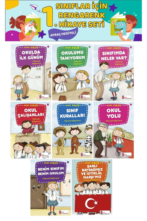 1.Sınıf Okuma Alışkanlığı Kazandıran Eğlenceli 8 Li Hikaye Seti (16 Sayfa)