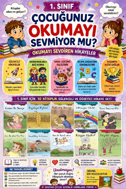 1.Sınıf Okumayı Sevdiren 10 Lu Hikaye Seti 4