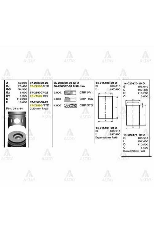 Piston Segmanlı Canter 449 0.50