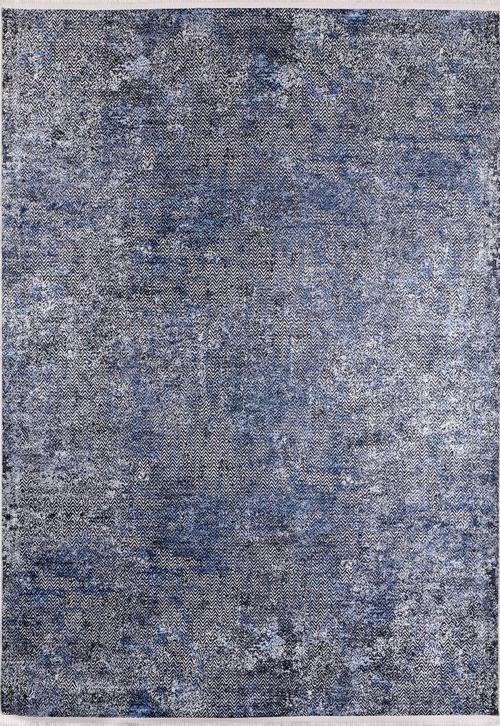 Modern Mavi Dijital Baskı Hipoalerjenik Kaymaz Taban Halı Yolluk