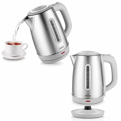 İNOKS ÇELİK KETTLE SU ISITICISI KABLOSUZ KULLANIM 1.8LT 360° DÖNEBİLME OTOMATİK KAPANMA SK-8031 (500