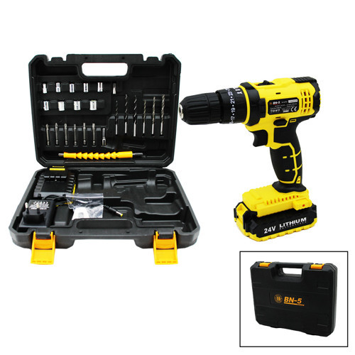 BANCO BN-5 F-136 STANLIY SARI 24W PROFESSIONAL ŞARJLI DARBELİ MATKAP SETİ ÇANTALI (50001)