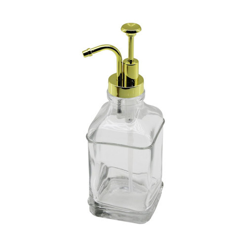 KARE CAM ŞİŞE - ŞEFFAF SIVI SABUNLUK 500ML POMPA - MUSLUK AYRIK MODEL BAŞLI (50001)