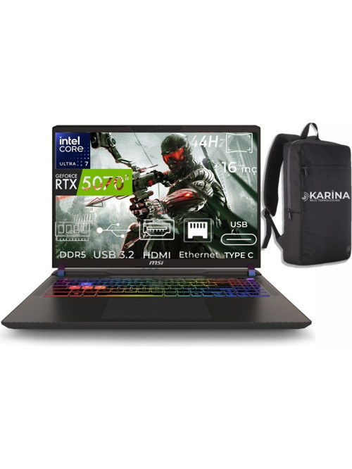 VECTOR 16 HX AI Intel Core Ultra 7 255HX A2XWHG-091XTR-88 64GB 2TB+2TB RTX5070Ti 12GB W11Pro 16" WUXGA Gaming Laptop & A2XWHG091XTRK88
