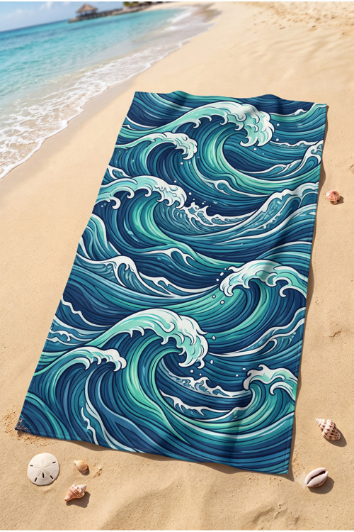 75X150 Cm Plaj Havlusu Deniz Koleksiyonu Premium Özel Tasarım Hızlı Kuruyan Mikrofiber Havlu