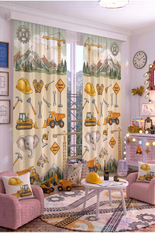140X260 Cm 2 Kanat Bebek Çocuk Odası Fon Perdesi Desenli Dekoratif Dijital Baskılı Premium Çocuk Odası Perdesi