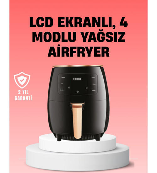 2400W Güçlü Airfryer 6L Yağsız Sağlıklı Pişirici LCD Dokunmatik