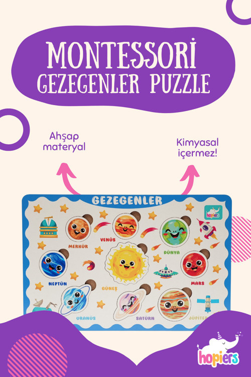 Montessori Gezegenler Puzzle
