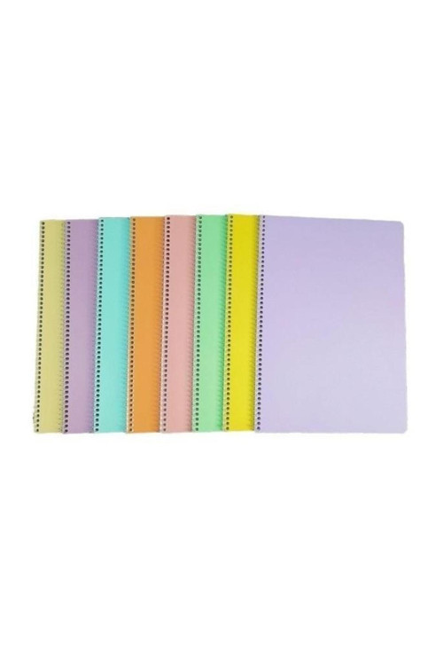 Flex Pastel 60 Yaprak A4 Pp Kapak Spiralli Defter (2 Adet Çizgili- 2 Adet Kareli)