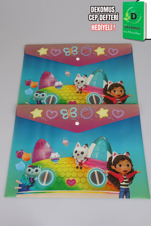 x Dekomus Lisanslı Gabby’s Dollhouse 2 Adet ÇıtÇıt Dosya