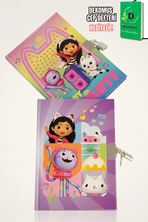 x Dekomus Lisanslı Gabby’s Dollhouse Kilitli Hatıra Defteri