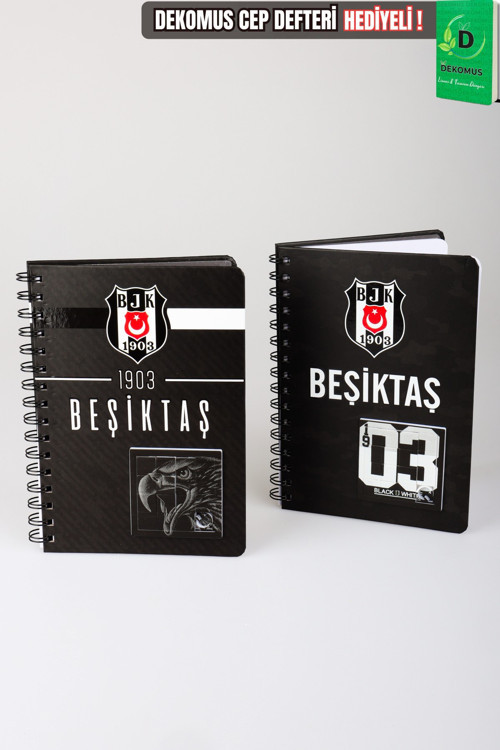 x Dekomus Lisanslı Beşiktaş Özel Tasarım Puzzle Figürlü Spiralli A5 Defter 80 Yaprak