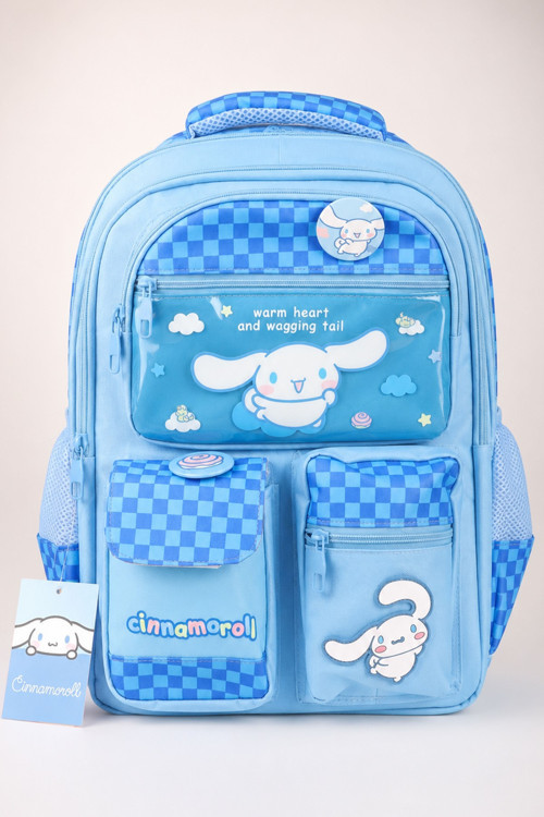 x Dekomus Lisanslı Cinnamoroll Yeni Sezon Blue Cloud Collection Büyük Boy Okul Çantası