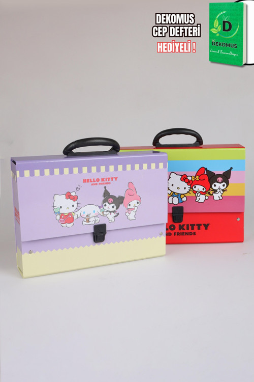 x Dekomus Lisanslı "Happy Friends Collection" Hello Kitty Saplı Çanta Tekli
