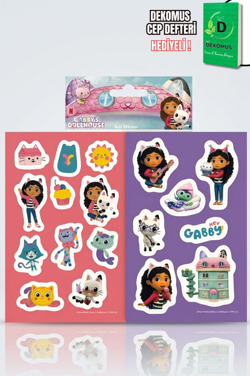 x Dekomus Lisanslı Gabby’s Dollhouse 2'li Kuşe Sticker
