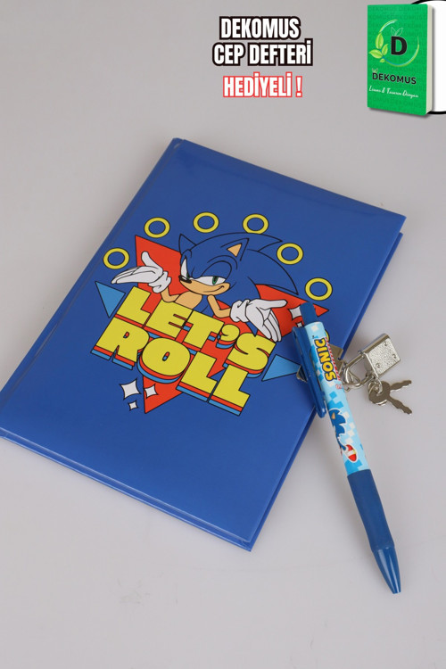 x Dekomus "Speed Force Collection" Lisanslı Sonic Kilitli Hatıra Defteri ve Uçlu Kalem Seti