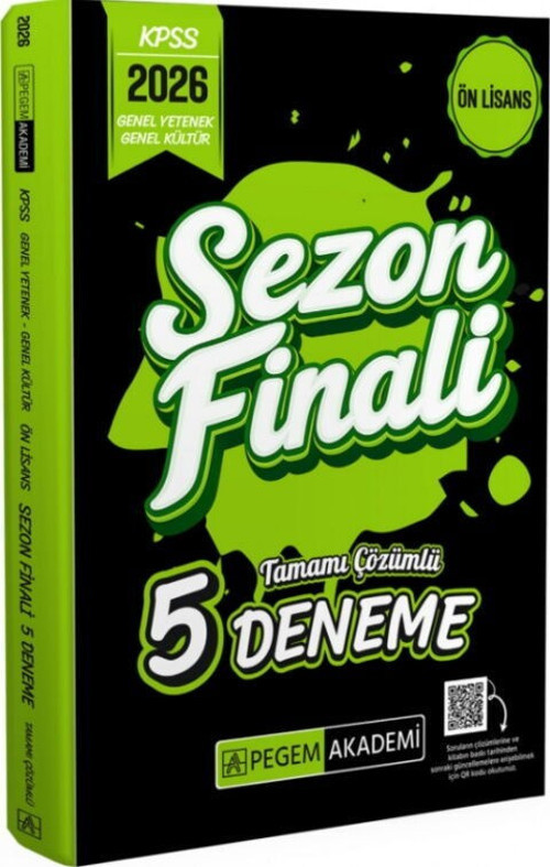 2026 KPSS Ön Lisans Genel Yetenek Genel Kültür Sezon Finali Tamamı Çözümlü 5 Deneme Pegem Yayınları
