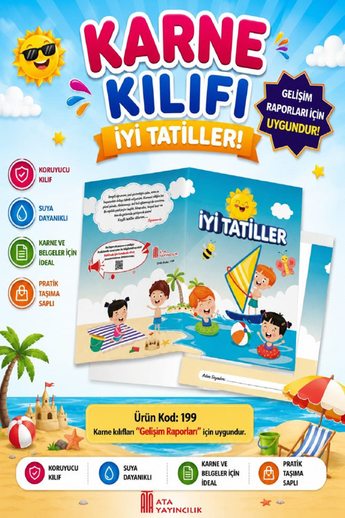 Ata Okul Öncesi Ve İlkokullar İçin Karne Kılıfı (Gelişim Dosyasına Uygun) Ürün Kodu:199 (1 Adet)