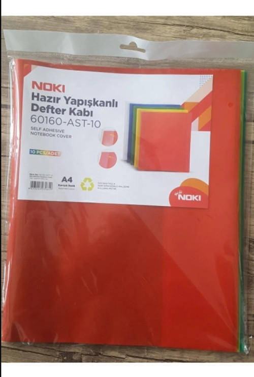 Hazır Yapışkanlı Kitap Kabı 10 Lu Renkli 60160-ast-10 (1 Paket 10 Adet)