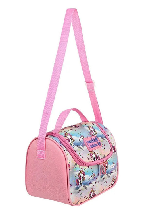 Toz Pembe Unicorn Desenli Termal - Isı Yalıtımlı Okul Beslenme Çantası