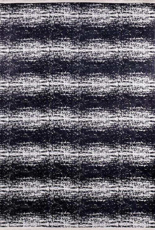 Modern Siyah Dijital Baskı Hipoalerjenik Kaymaz Taban Halı Yolluk HA186 