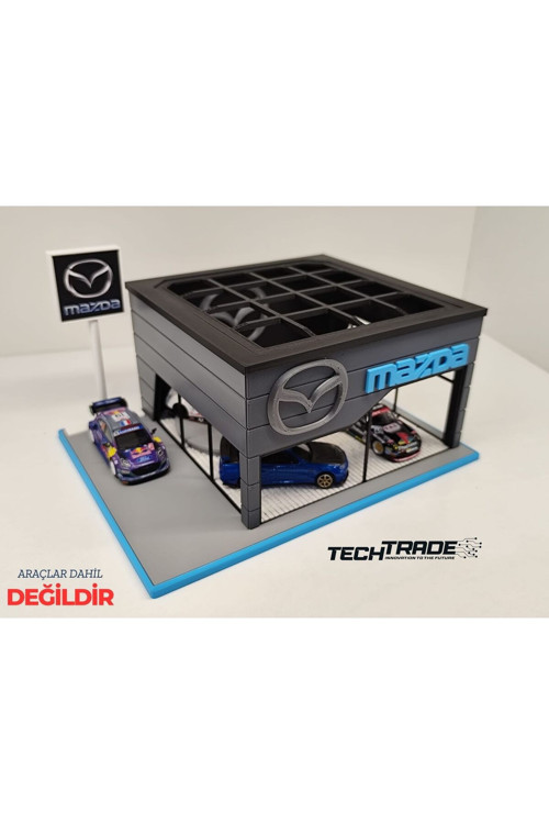 Mazda Diecast Showroom Garaj Diorama 1:64 Ölçek