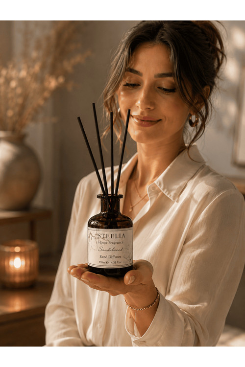 2’Li Premium Oda Kokusu Seti | Sandalwood | 550 Ml Oda Spreyi + 120 Ml Bambu Oda Kokusu