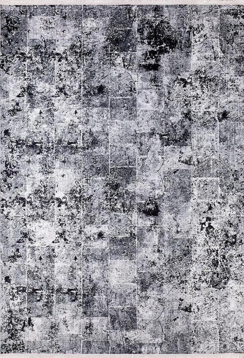 Modern Siyah Dijital Baskı Hipoalerjenik Kaymaz Taban Halı Yolluk HA214 