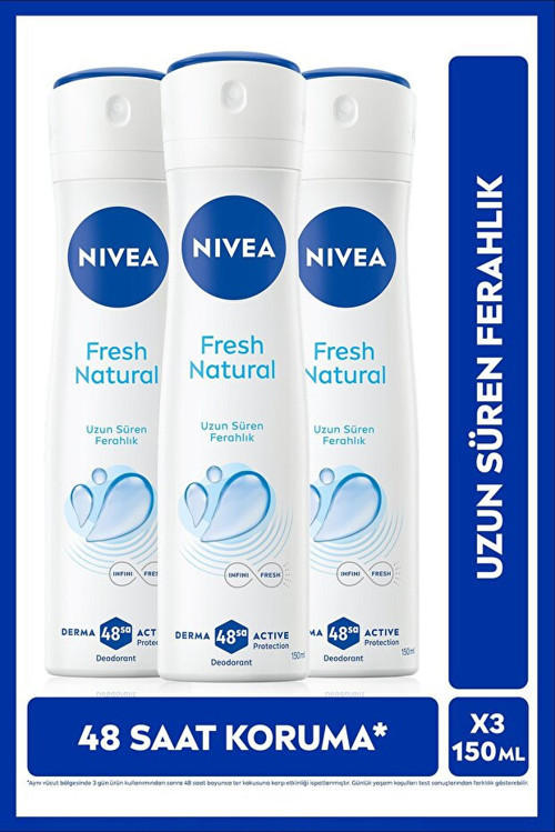Fresh Natural Sprey Deodorant 150 ml x 3 Adet