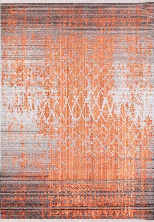 Modern Turuncu Dijital Baskı Yıkanabilir Hipoalerjenik Kaymaz Taban Halı Yolluk HA056