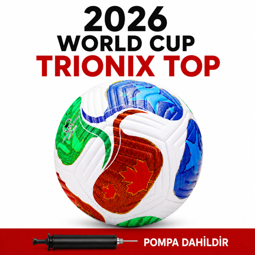 Futbol Topu 2026 World Cup Trionix 5 Numara Pompalı Set