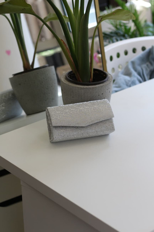 Silver Parlak Desenli Mini Kutu Omuz Çantası
