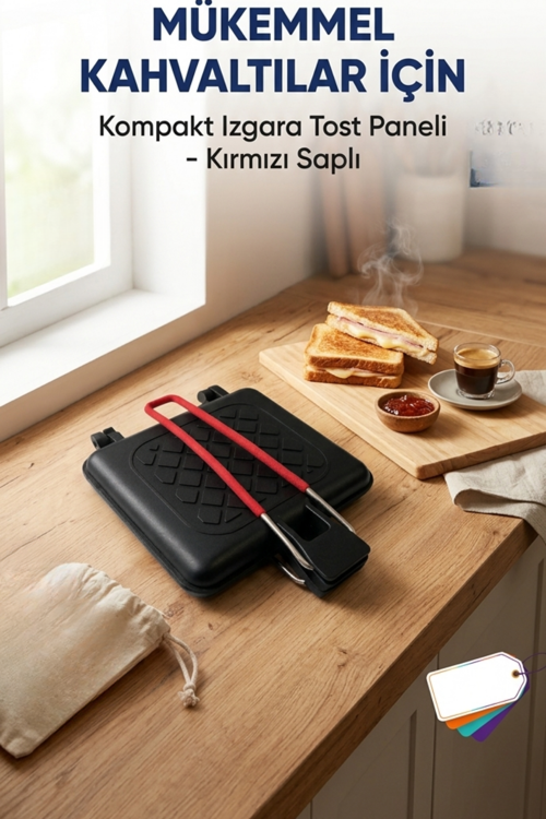 KampTost Taşınabilir Katlanabilir,Portatif Kamp Tost Makinesi Hafif, Pratik ve Çift Taraflı Isınma, Özel Taşıma Çantalı Yapışmaz Yüzey