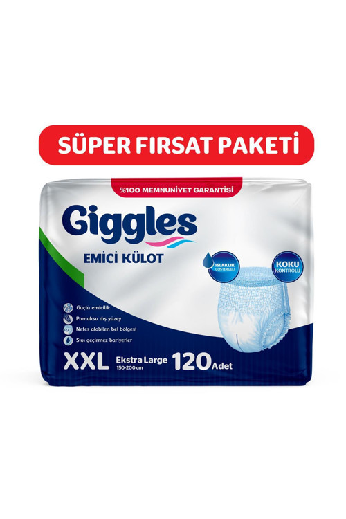 Yetişkin Emici Külot Bez XXLarge Bel Ölçüsü 170+cm Islaklık Göstergeli 30'lu 4 Paket 120 Ade