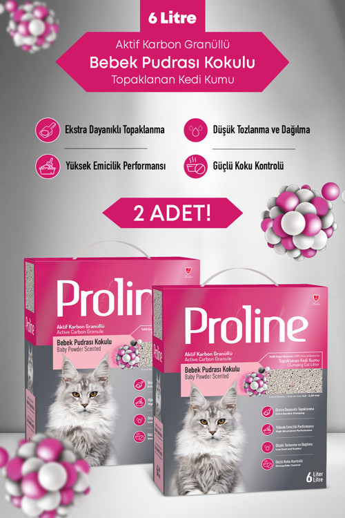 Bebek Pudrası Kokulu Kedi Kumu 2X6Lt.