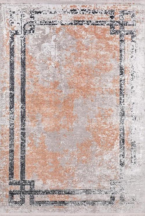 Modern Turuncu Dijital Baskı Yıkanabilir Hipoalerjenik Kaymaz Taban Halı Yolluk HA054