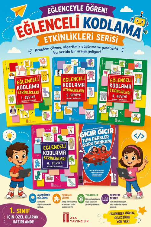 1. Sınıf Eğlenceli Gıcır Gıcır Tüm Dersler Soru Bankası Ve Kodlama Seti
