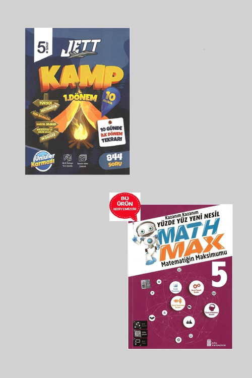 5. Sınıf Yeni 1.Dönem Jett Kamp Denemeleri 10 Günde İlk Dönem Tekrarı + Math Max Kitabı Hediyeli