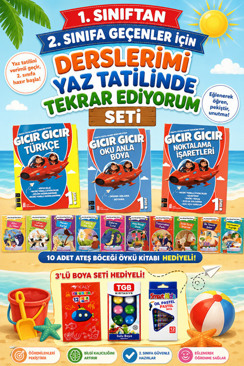 1. Sınıftan 2. Sınıfa Geçenler İçin Derslerimi Yaz Tatilinde Tekrar Ediyorum Seti -10