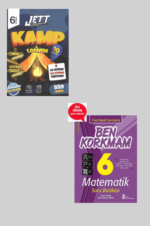 6. Sınıf Yeni 1.Dönem Jett Kamp Denemeleri 10 Günde İlk Dönem Tekrarı + Matematik Kitabı Hediyeli