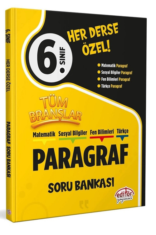 6. Sınıf Her Derse Özel Matematik-Sosyal Bilgiler-Fen Bilimleri-Türkçe Paragraf Soru Bankası